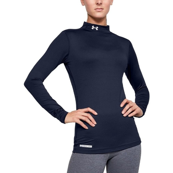 Under Armour Tops - New! Under Armour Women's M ColdGear® Authentics Midnight Blue Mock Neck Top